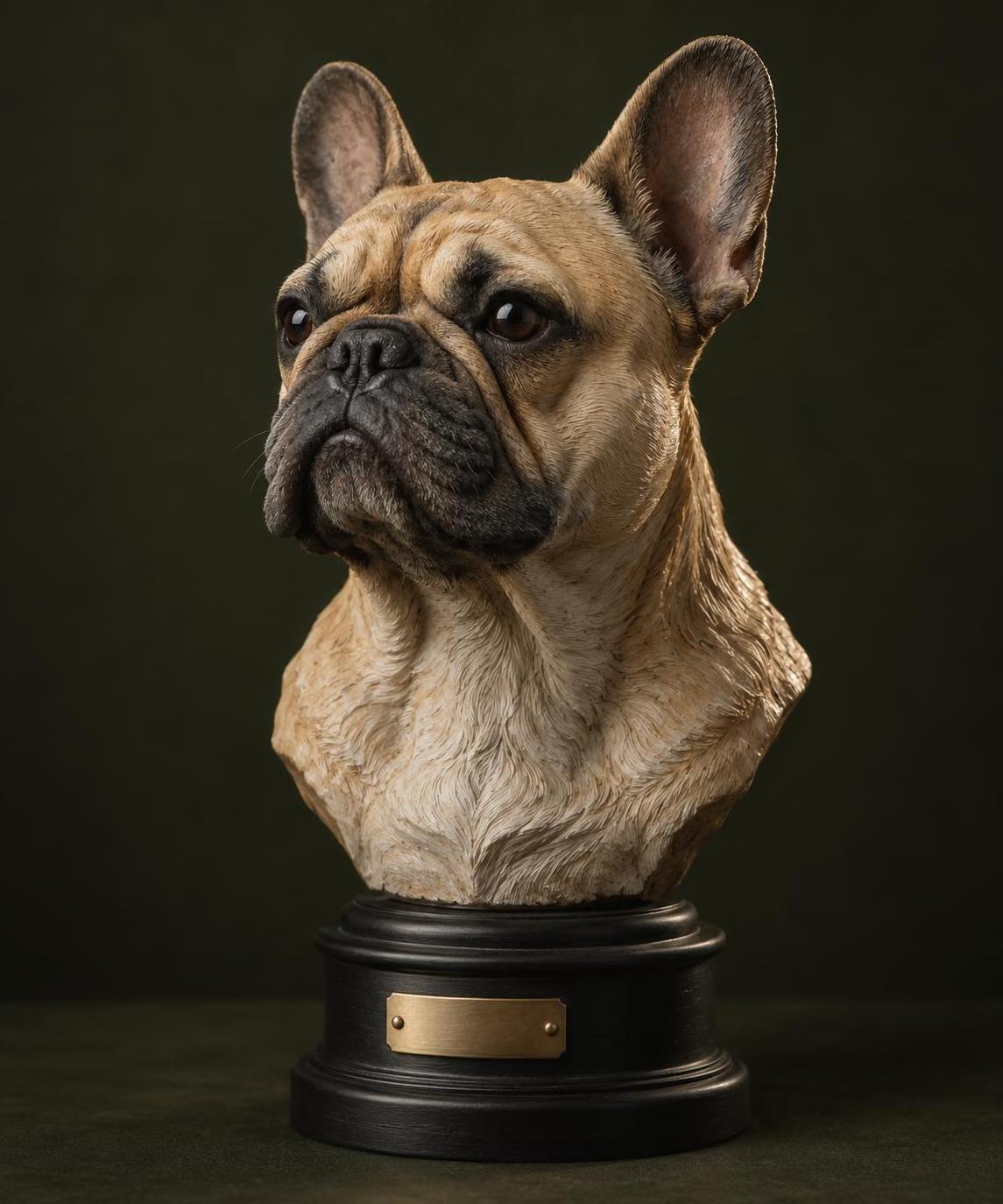 Hand-painted French bulldog bust